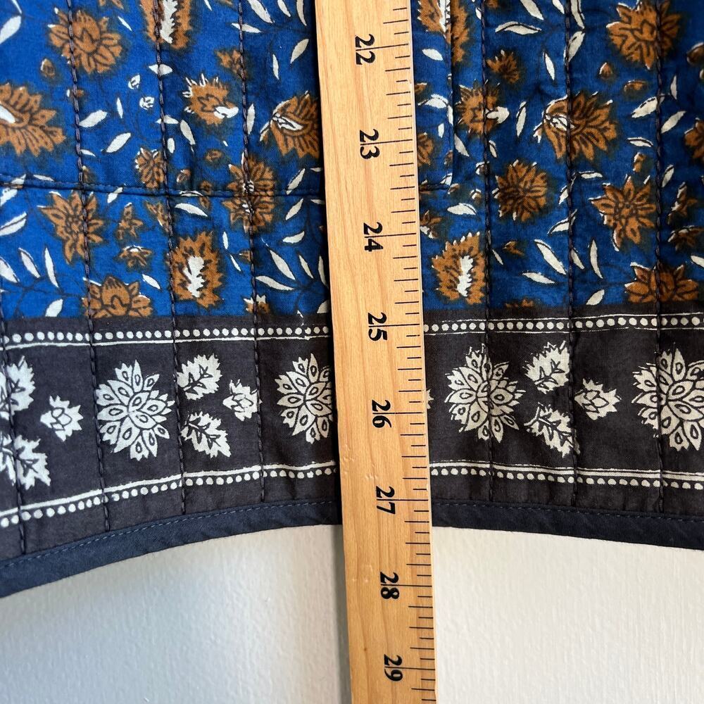 Handmade Quilted Navy Floral Open Jacket Granny Jacket - Picture 6 of 8